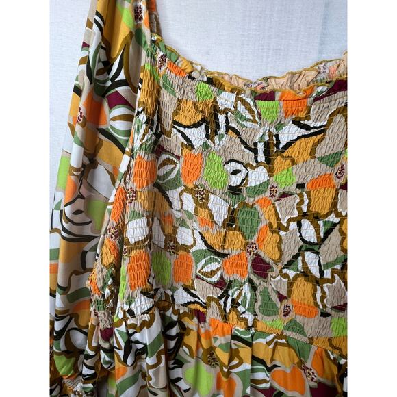 Cato smocked flowy 3/4 length sleeve multicolored top, size 22 - Picture 6 of 10